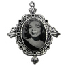 Zinc Alloy Pendant settings without cameos, Lead-free, Interior diameter:18x25mm, Sold by PC