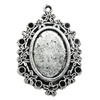 Zinc Alloy Pendant settings without cameos, Lead-free, Interior diameter:13x18mm, Sold by PC