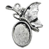 Zinc Alloy Pendant settings without cameos, Lead-free, Interior diameter:15x14mm, Sold by PC