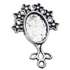 Zinc Alloy Pendant settings without cameos, Lead-free, Interior diameter:10x14mm, Sold by PC