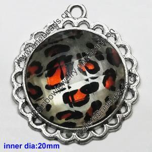 Zinc Alloy Pendant settings without cameos, Lead-free, Interior diameter:20mm, Sold by PC