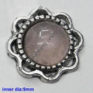 Zinc Alloy Pendant settings without cameos, Lead-free, Interior diameter:9mm, Sold by PC