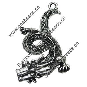 Pendant/Charm, Zinc Alloy Jewelry Findings, Lead-free, Animal 33x46mm, Sold by Bag