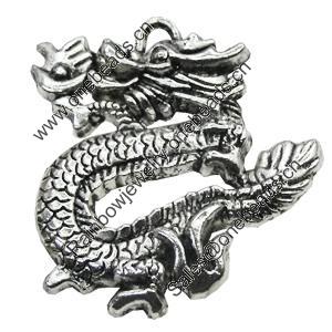 Pendant/Charm, Zinc Alloy Jewelry Findings, Lead-free, Animal 34x37mm, Sold by Bag