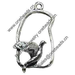 Pendant/Charm, Zinc Alloy Jewelry Findings, Lead-free, Animal 14x27mm, Sold by Bag