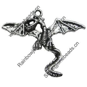 Pendant/Charm, Zinc Alloy Jewelry Findings, Lead-free, Animal 38x33mm, Sold by Bag