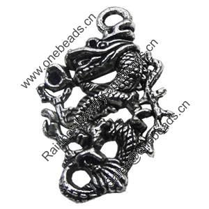Pendant/Charm, Zinc Alloy Jewelry Findings, Lead-free, Animal 8x40mm, Sold by Bag