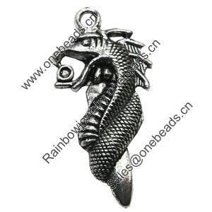 Pendant/Charm, Zinc Alloy Jewelry Findings, Lead-free, Animal 20x36mm, Sold by Bag