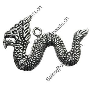 Pendant/Charm, Zinc Alloy Jewelry Findings, Lead-free, Animal 48x30mm, Sold by Bag