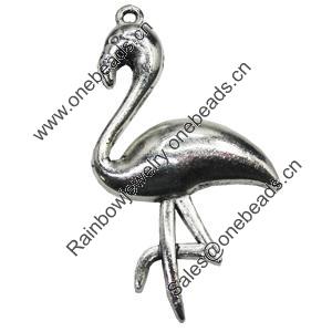 Pendant/Charm, Zinc Alloy Jewelry Findings, Lead-free, Animal 25x47mm, Sold by Bag