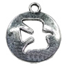 Pendant/Charm, Zinc Alloy Jewelry Findings, Lead-free, Flat Round 16mm, Sold by Bag