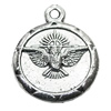 Pendant/Charm, Zinc Alloy Jewelry Findings, Lead-free, Flat Round 16x17mm, Sold by Bag