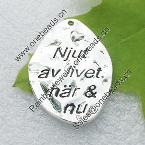 Message charm, Zinc alloy jewelry findings, A Grade lead-free & Nickel-free, 25x35mm, Sold by PC