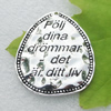 Message charm, Zinc alloy jewelry findings, A Grade lead-free & Nickel-free, 34x39mm, Sold by PC