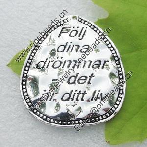 Message charm, Zinc alloy jewelry findings, A Grade lead-free & Nickel-free, 34x39mm, Sold by PC