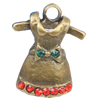 Zinc Alloy Charm/Pendant with Crystal, Lead-free, Flower 17x13mm, Sold by Bag