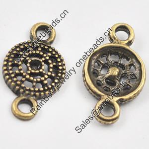 Connector, zinc alloy jewelry findings, Lead-free, 16x9mm, Sold by bag