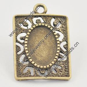 Zinc Alloy Pendant settings, Lead-free, 26x18mm Interior diameter:8x10mm, Sold by Bag