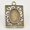 Zinc Alloy Pendant settings, Lead-free, 26x18mm Interior diameter:8x10mm, Sold by Bag