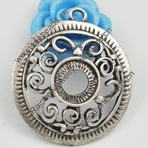 Zinc Alloy Pendant settings, Lead-free, 32x28mm Interior diameter:8mm, Sold by Bag