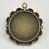 Zinc Alloy Pendant settings, Lead-free, 36x32mm Interior diameter:25x25mm, Sold by Bag