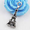 Pendant/Charm, Zinc Alloy Jewelry Findings, Lead-free, 20x7.5mm, Sold by Bag