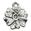 Pendant/Charm, Zinc Alloy Jewelry Findings, Lead-free, Flower 18mm, Sold by Bag