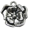 Pendant/Charm, Zinc Alloy Jewelry Findings, Lead-free, Flower 17mm, Sold by Bag