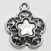 Pendant/Charm, Zinc Alloy Jewelry Findings, Lead-free, Flower 19mm, Sold by Bag