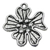 Pendant/Charm, Zinc Alloy Jewelry Findings, Lead-free, Flower 22x22mm, Sold by Bag