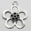 Pendant/Charm, Zinc Alloy Jewelry Findings, Lead-free, Flower 21mm, Sold by Bag