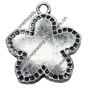 Pendant/Charm, Zinc Alloy Jewelry Findings, Lead-free, Flower 19mm, Sold by Bag