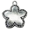 Pendant/Charm, Zinc Alloy Jewelry Findings, Lead-free, Flower 19mm, Sold by Bag