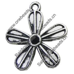 Pendant/Charm, Zinc Alloy Jewelry Findings, Lead-free, Flower 20mm, Sold by Bag