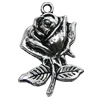 Pendant/Charm, Zinc Alloy Jewelry Findings, Lead-free, Flower 17x23mm, Sold by Bag