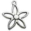 Pendant/Charm, Zinc Alloy Jewelry Findings, Lead-free, Flower 22mm, Sold by Bag