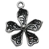 Pendant/Charm, Zinc Alloy Jewelry Findings, Lead-free, Flower 21x24mm, Sold by Bag