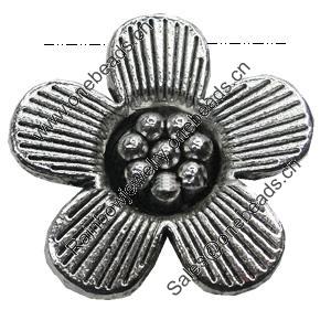 Pendant/Charm, Zinc Alloy Jewelry Findings, Lead-free, Flower 21mm, Sold by Bag