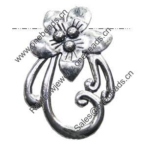 Pendant/Charm, Zinc Alloy Jewelry Findings, Lead-free, Flower 20x29mm, Sold by Bag