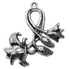 Pendant/Charm, Zinc Alloy Jewelry Findings, Lead-free, Flower 34x25mm, Sold by Bag