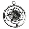 Pendant/Charm, Zinc Alloy Jewelry Findings, Lead-free, Flower 27mm, Sold by Bag