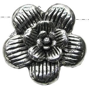 Pendant/Charm, Zinc Alloy Jewelry Findings, Lead-free, Flower 26mm, Sold by Bag