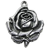 Pendant/Charm, Zinc Alloy Jewelry Findings, Lead-free, Flower 27x30mm, Sold by Bag