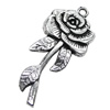 Pendant/Charm, Zinc Alloy Jewelry Findings, Lead-free, Flower 19x39mm, Sold by Bag