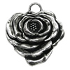 Pendant/Charm, Zinc Alloy Jewelry Findings, Lead-free, Flower 31x28mm, Sold by Bag