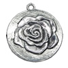 Pendant/Charm, Zinc Alloy Jewelry Findings, Lead-free, Flower 33mm, Sold by Bag