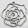 Pendant/Charm, Zinc Alloy Jewelry Findings, Lead-free, Flower 40x40mm, Sold by Bag