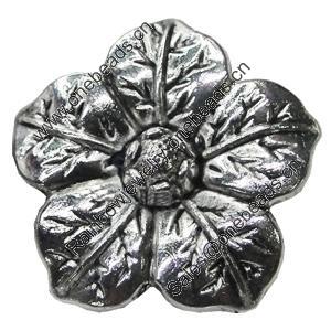 Pendant/Charm, Zinc Alloy Jewelry Findings, Lead-free, Flower 37mm, Sold by Bag