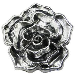 Pendant/Charm, Zinc Alloy Jewelry Findings, Lead-free, Flower 37mm, Sold by Bag