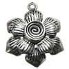 Pendant/Charm, Zinc Alloy Jewelry Findings, Lead-free, Flower 41mm, Sold by Bag